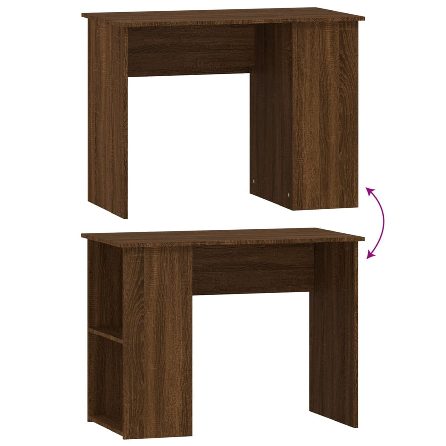 Bureau 100X55X75 Cm Bewerkt Hout Bruin Eikenkleur