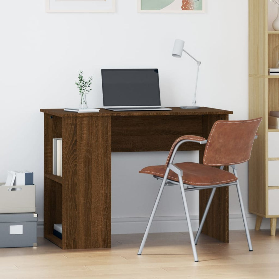 Bureau 100X55X75 Cm Bewerkt Hout Bruin Eikenkleur