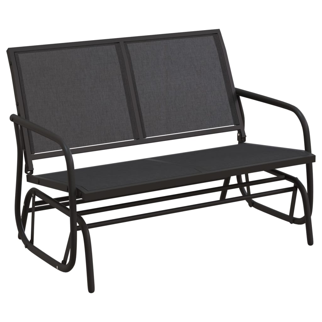 3-delige Loungeset schommel aluminium textileen zwart