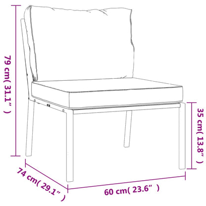6-delige Loungeset met kussens staal grijs