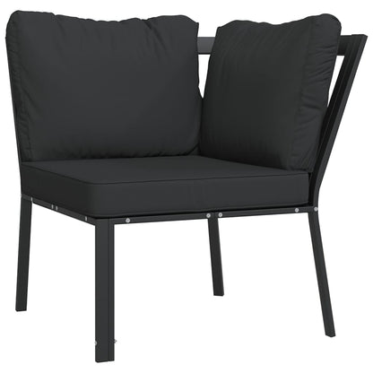 6-delige Loungeset met kussens staal grijs