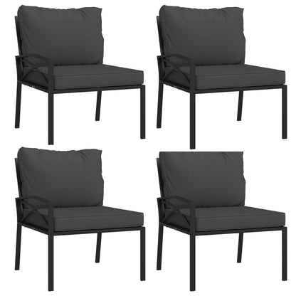 11-delige Loungeset met kussens staal grijs