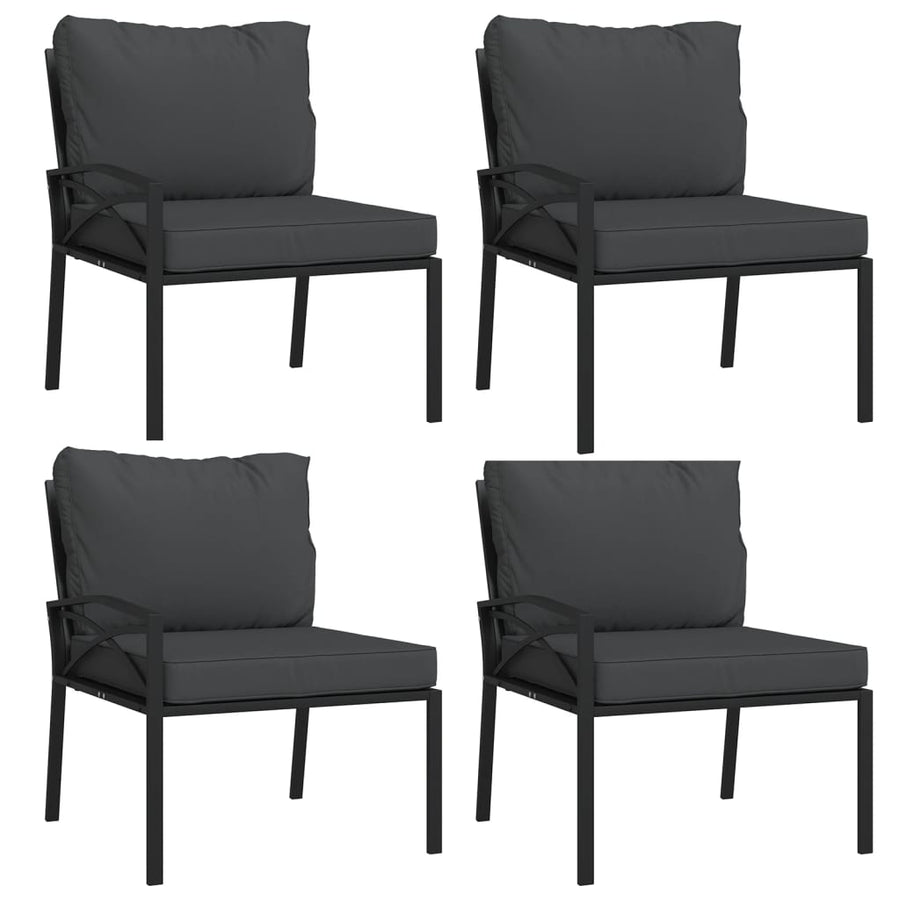 11-delige Loungeset met kussens staal grijs