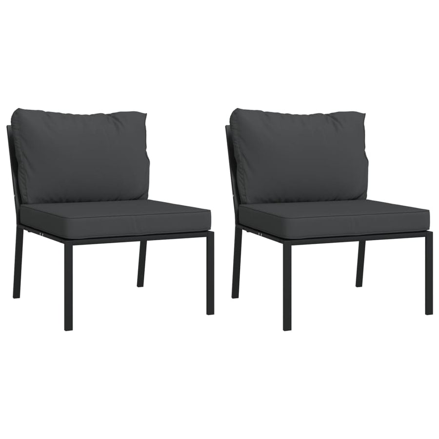 11-delige Loungeset met kussens staal grijs