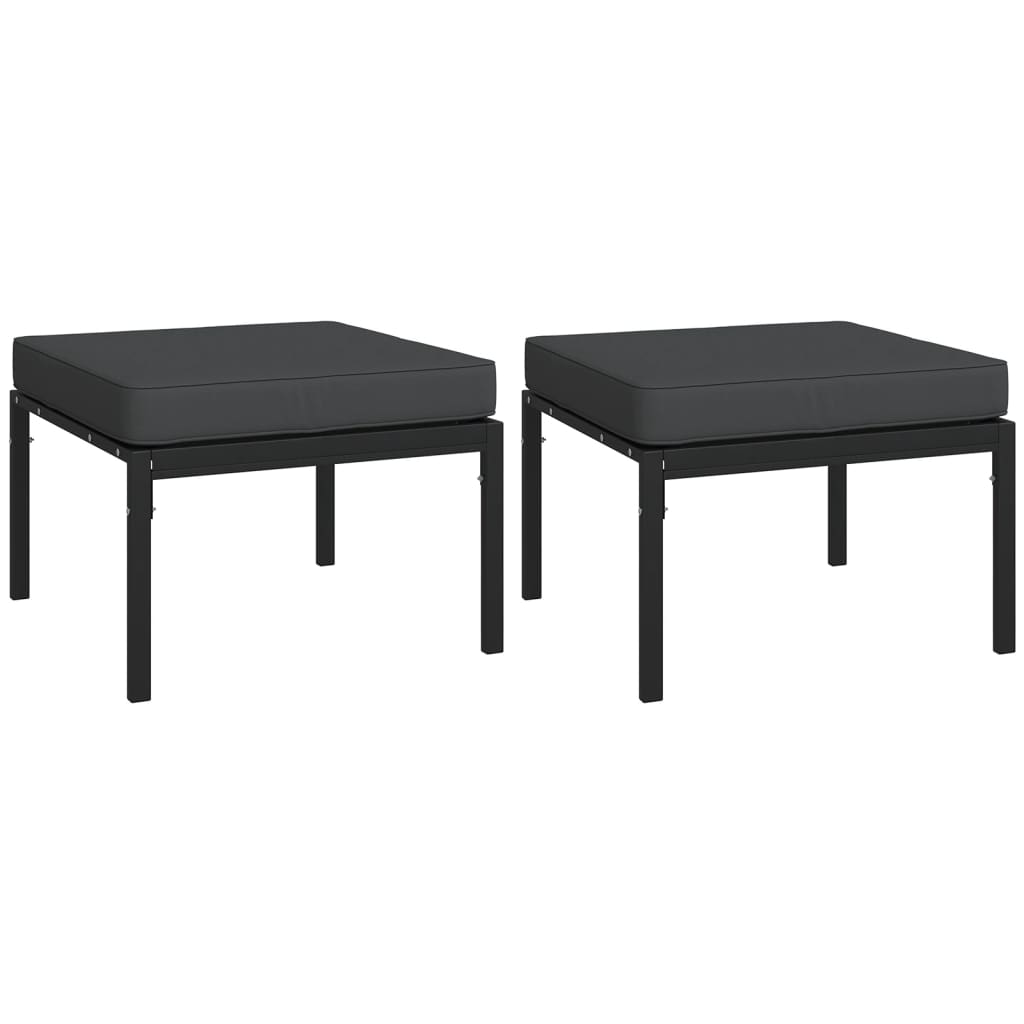 11-delige Loungeset met kussens staal grijs
