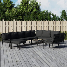 11-delige Loungeset met kussens staal grijs