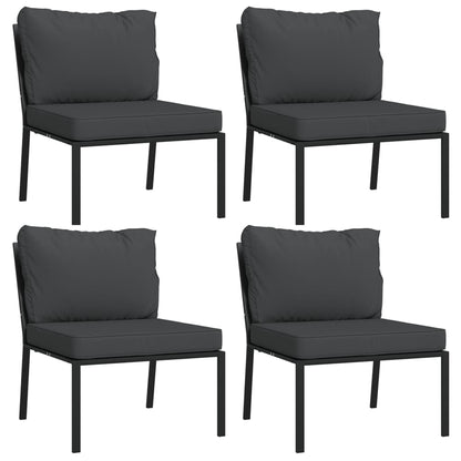 9-delige Loungeset met kussens staal grijs