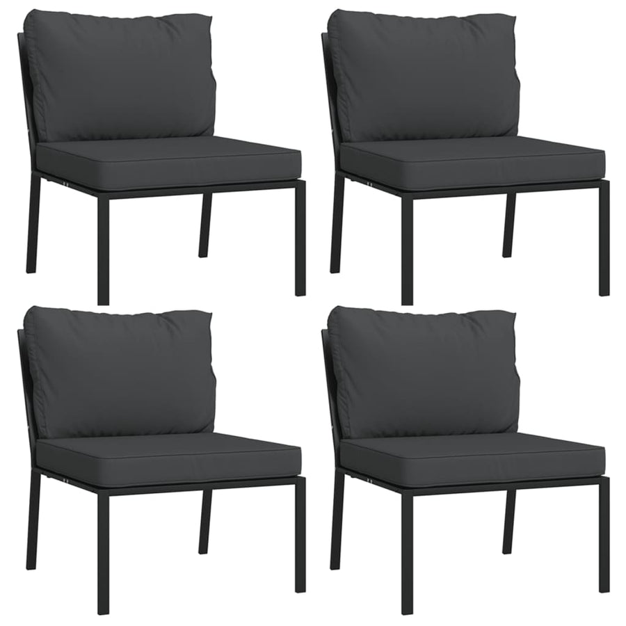 9-delige Loungeset met kussens staal grijs