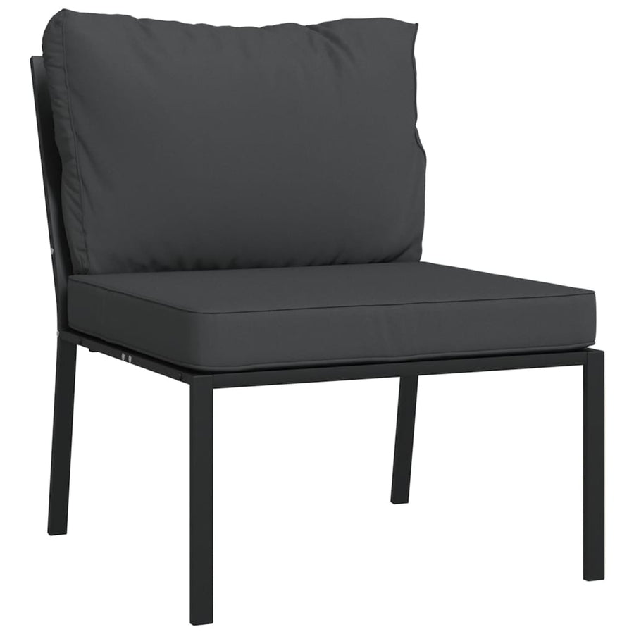9-delige Loungeset met kussens staal grijs