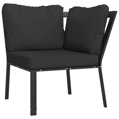 9-delige Loungeset met kussens staal grijs