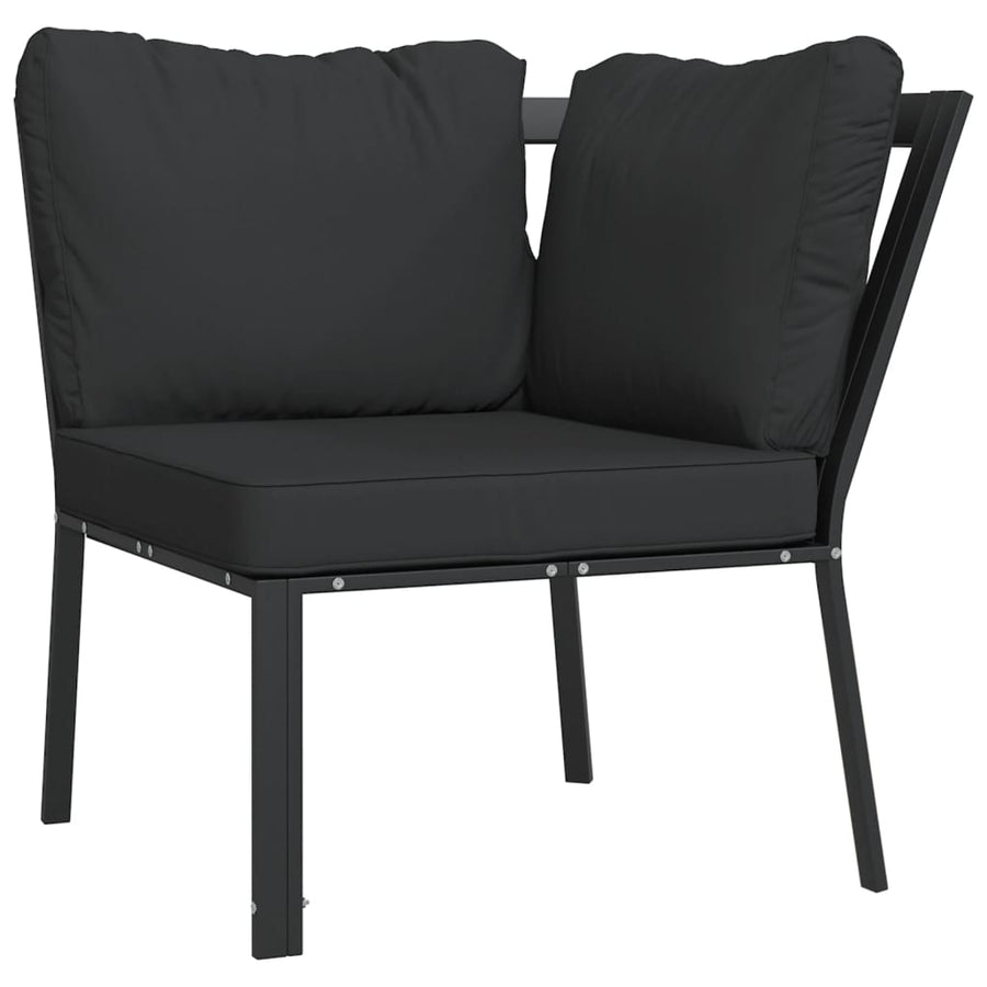 9-delige Loungeset met kussens staal grijs