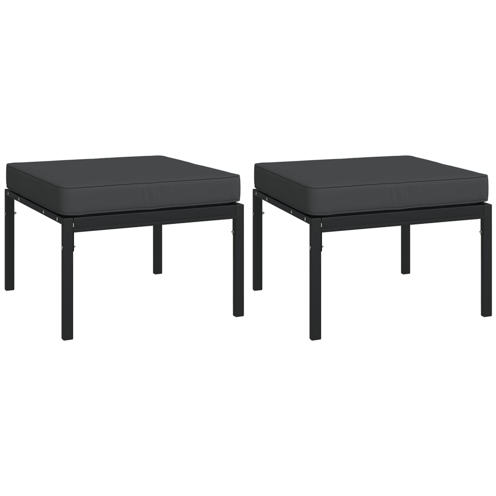 9-delige Loungeset met kussens staal grijs