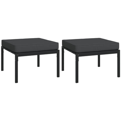 9-delige Loungeset met kussens staal grijs
