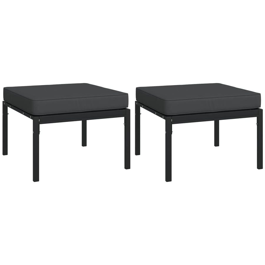 9-delige Loungeset met kussens staal grijs