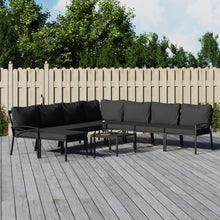 9-delige Loungeset met kussens staal grijs