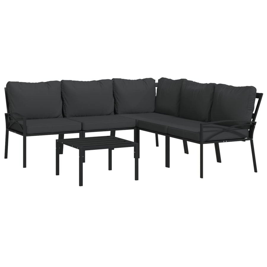 6-Delige Loungeset Met Kussens Staal 1