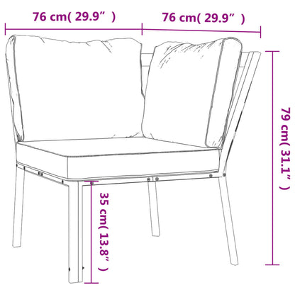 5-delige Loungeset met kussens staal grijs