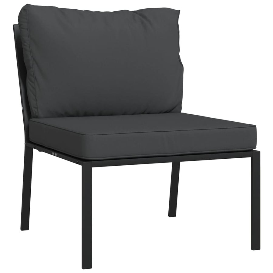 5-delige Loungeset met kussens staal grijs