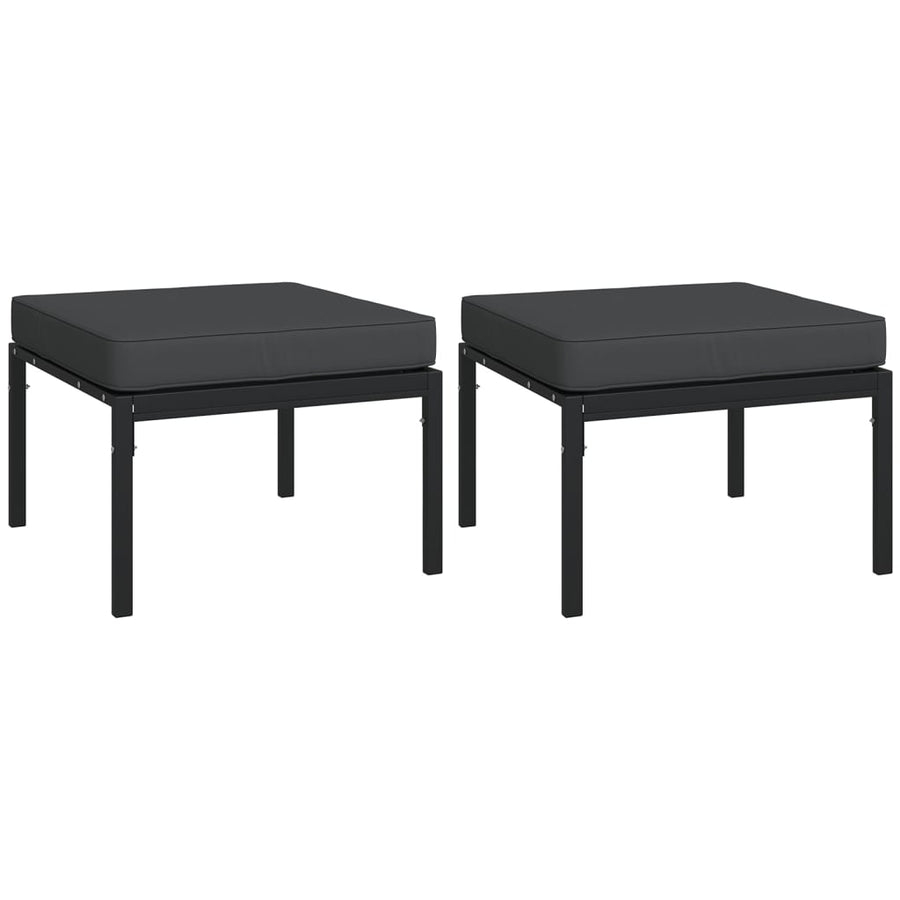 5-delige Loungeset met kussens staal grijs