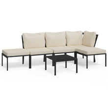 6-Delige Loungeset Met Kleurige Kussens Staal 1