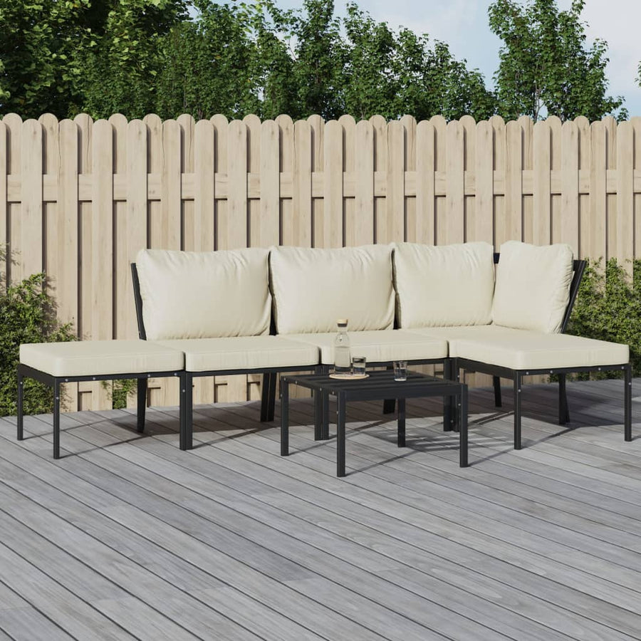 6-Delige Loungeset Met Kleurige Kussens Staal 1