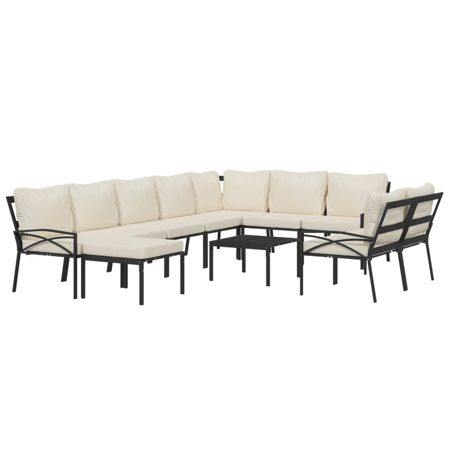 1 Loungeset Met Kussens Staal Kleurig 1
