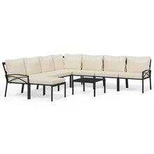 9-Delige Loungeset Met Kussens Staal Kleurig 1