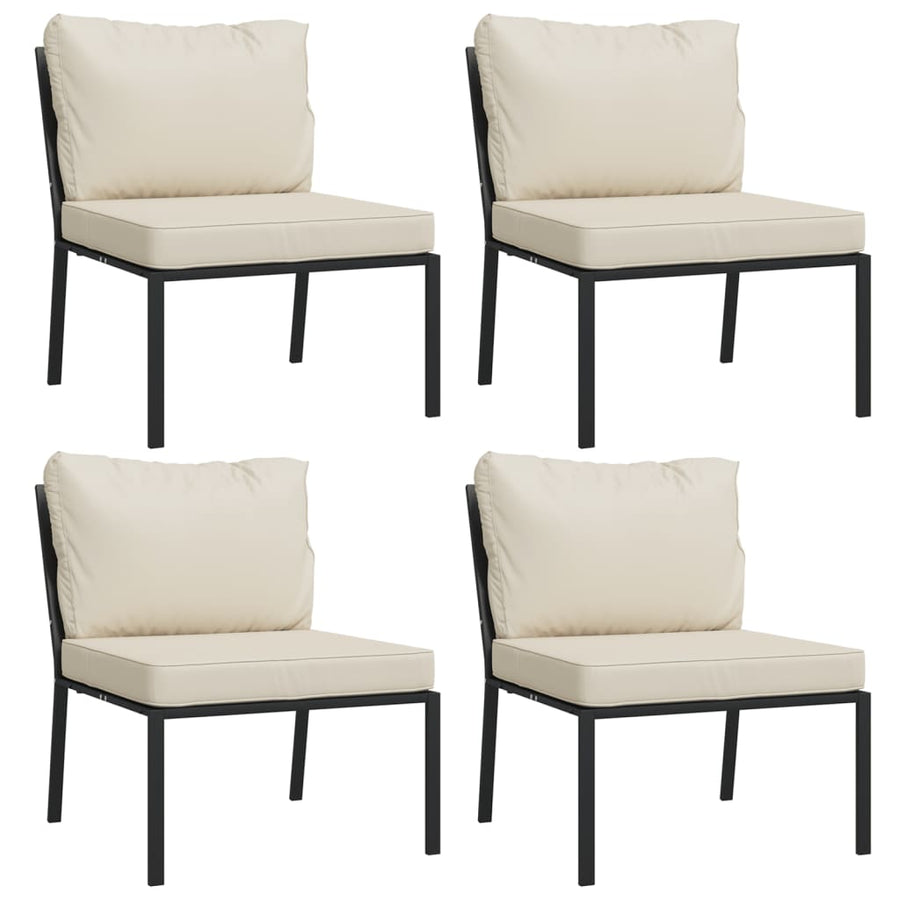9-Delige Loungeset Met Kussens Staal Kleurig 1