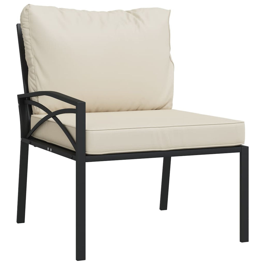 6-Delige Loungeset Met Kleurige Kussens Staal Zand 2x middle + 2x chair + 2x footrest
