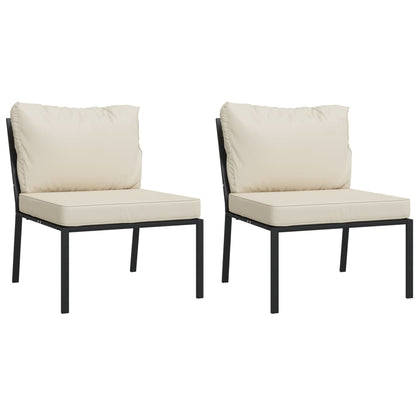 6-Delige Loungeset Met Kleurige Kussens Staal 1