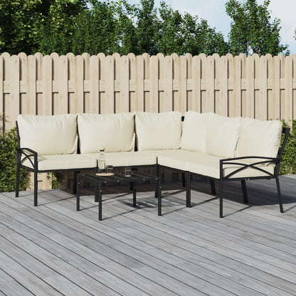 6-Delige Loungeset Met Kleurige Kussens Staal 1