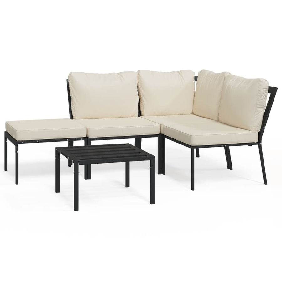 5-Delige Loungeset Met Kleurige Kussens Staal 1