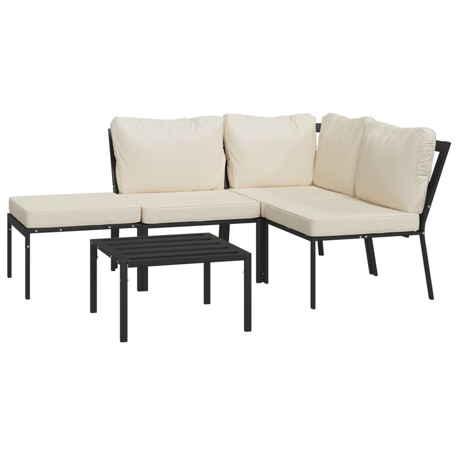 5-Delige Loungeset Met Kleurige Kussens Staal 1