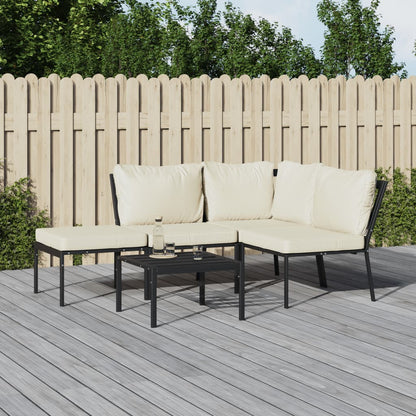 5-Delige Loungeset Met Kleurige Kussens Staal 1