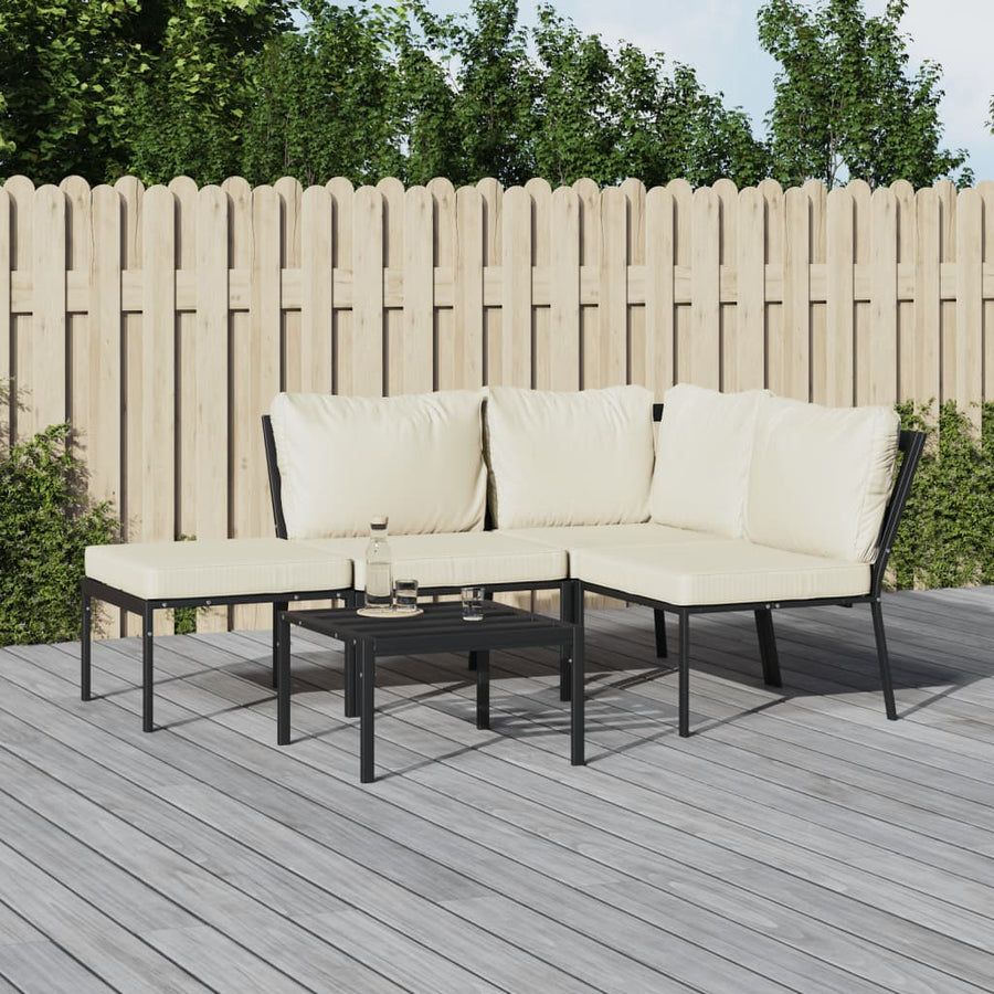 5-Delige Loungeset Met Kleurige Kussens Staal 1