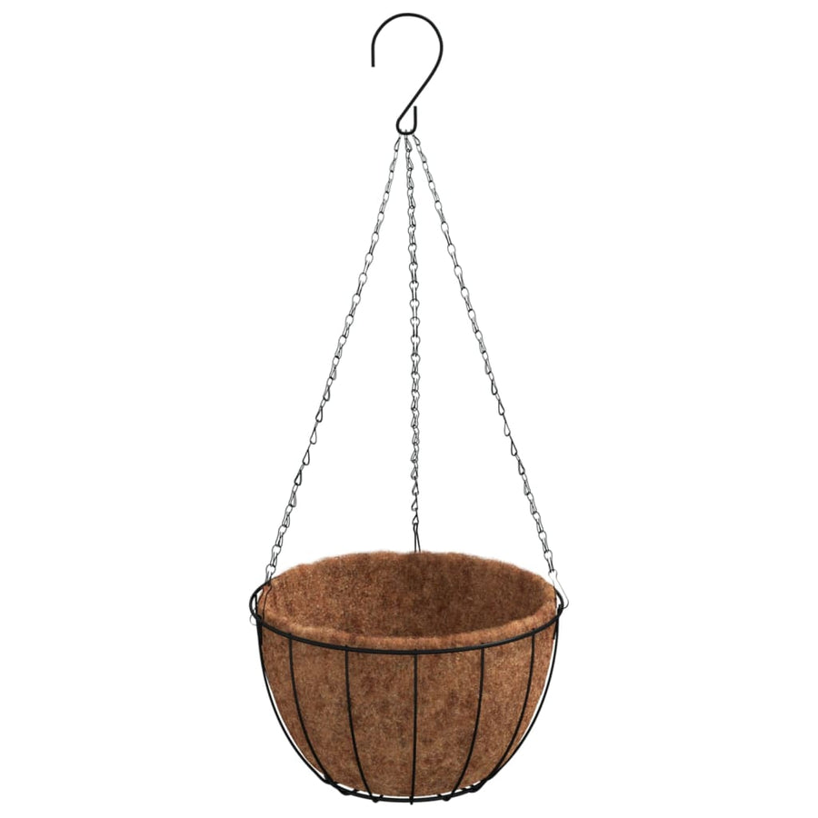 Hangmandbeugels Met Plantenbakken Staal Zwart Ø 30 x 52 cm