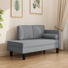 Chaise Longue Met Kussens En Bolster Stof Lichtgrijs