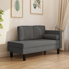 Chaise Longue Met Kussens En Bolster Stof Donkergrijs