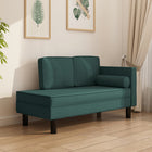 Chaise Longue Met Kussens En Bolster Stof Donkergroen