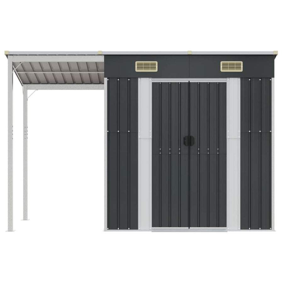 Tuinschuur Met Verlengd Dak 277X110,5X181 Cm Staal Antraciet