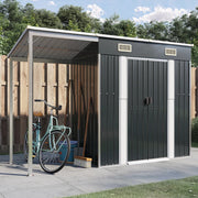 Tuinschuur 277x110.5x181 cm staal antraciet verlengd dak