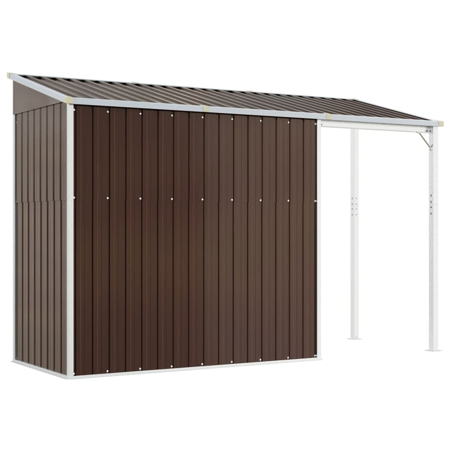 Tuinschuur Met Verlengd Dak 277X110,5X181 Cm Staal Bruin
