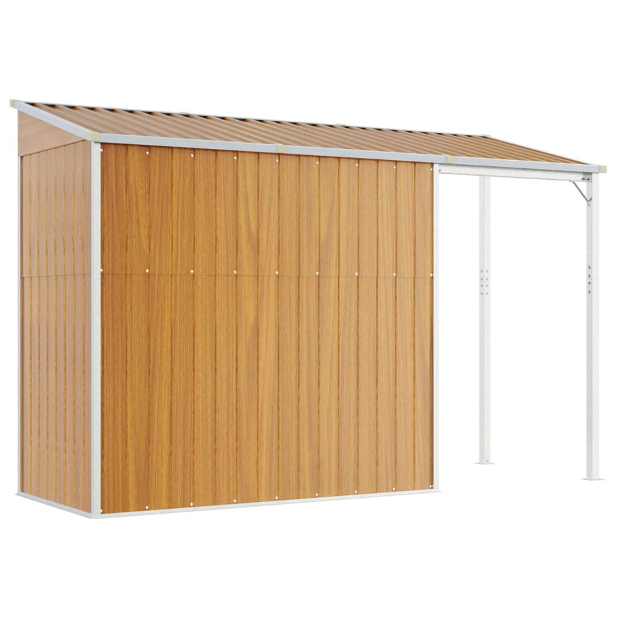 Tuinschuur Met Verlengd Dak 277X110,5X181 Cm Staal Lichtbruin