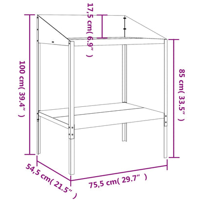Plantenstandaard 75,5X54,5X100 Cm Verzinkt Staal Antracietkleur