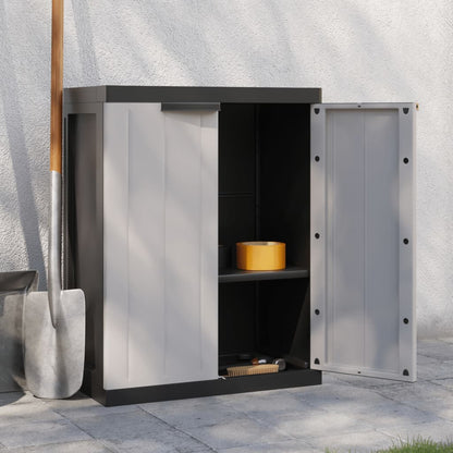 Tuinkast Polypropeen 65 x 37 x 85 cm Grijs en zwart
