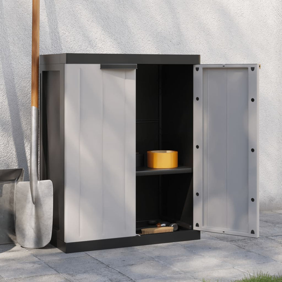 Tuinkast Polypropeen 65 x 37 x 85 cm Grijs en zwart