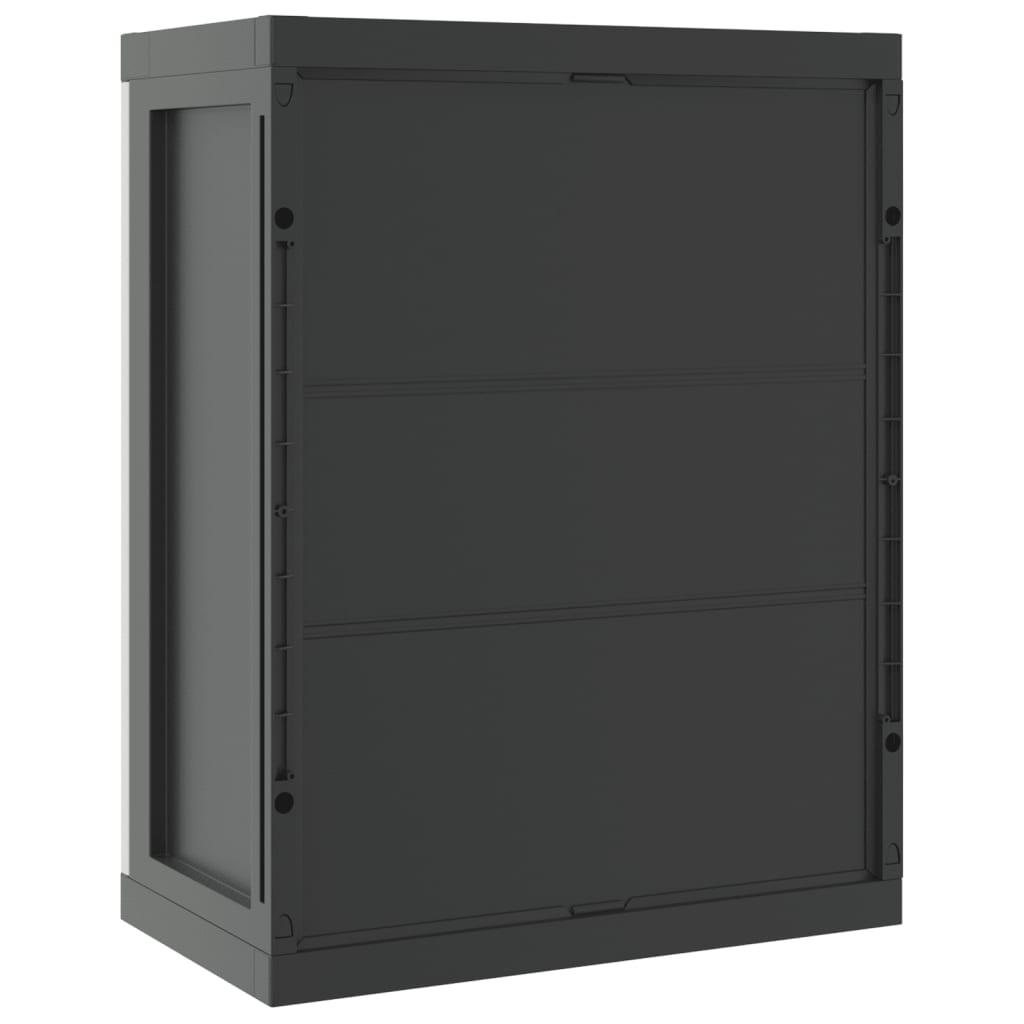 Tuinkast Polypropeen 65 x 37 x 85 cm Grijs en zwart