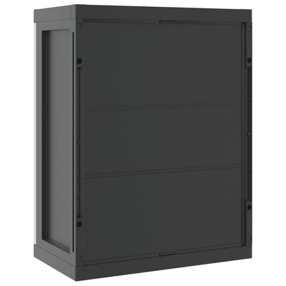 Tuinkast Polypropeen 65 x 37 x 85 cm Grijs en zwart