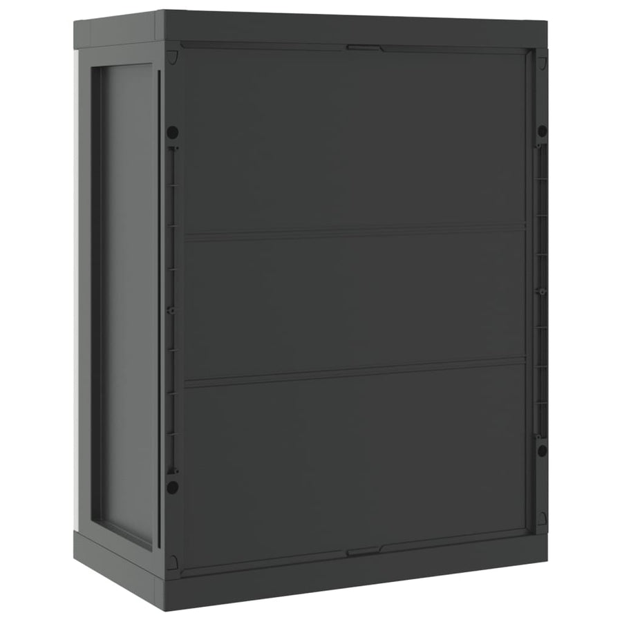 Tuinkast Polypropeen 65 x 37 x 85 cm Grijs en zwart