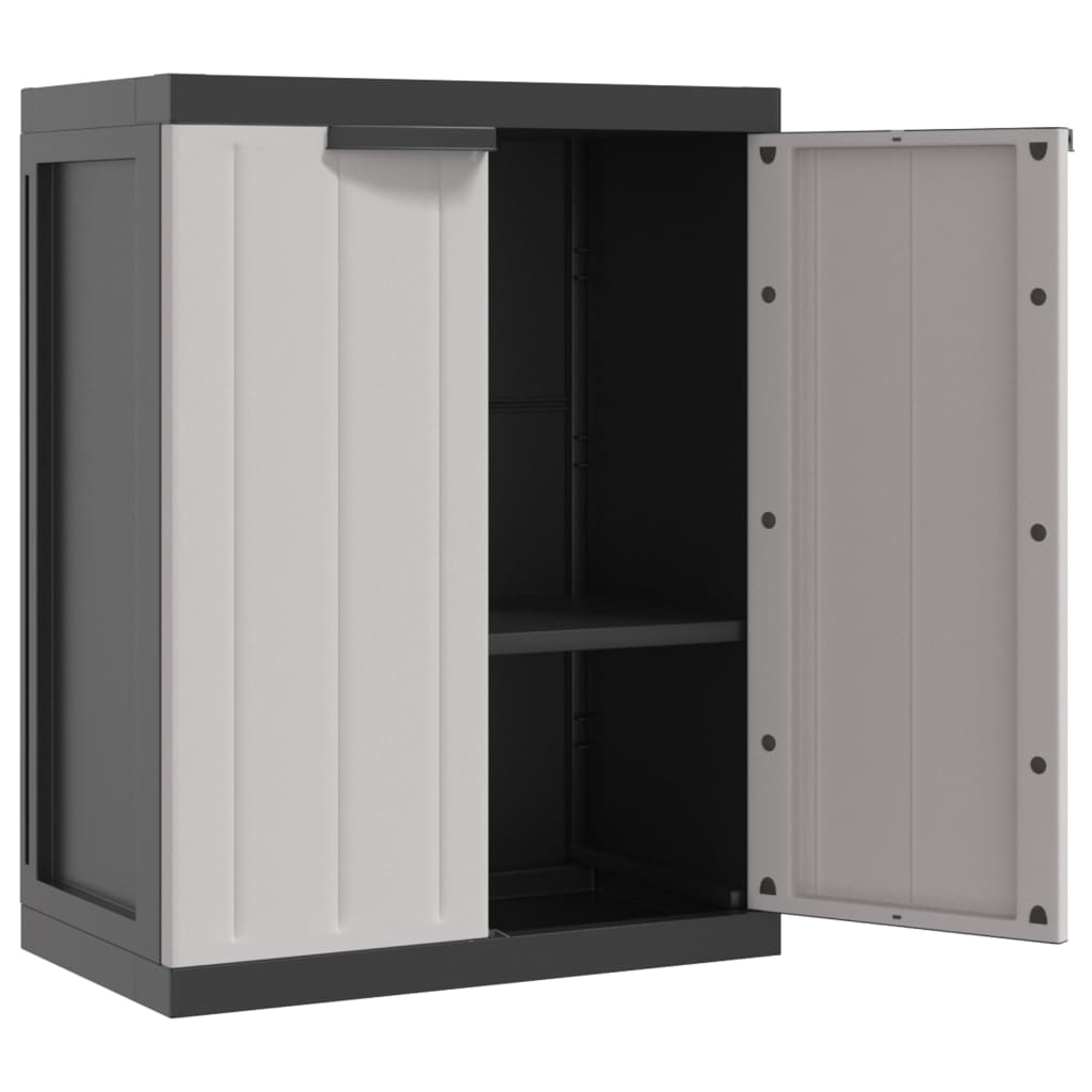 Tuinkast Polypropeen 65 x 37 x 85 cm Grijs en zwart